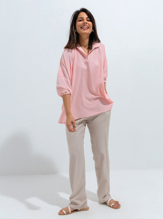 Beechtree - Powder Pink Boxy Collar Top