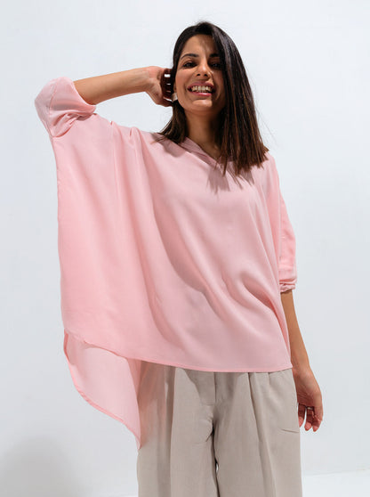 Beechtree - Powder Pink Boxy Collar Top