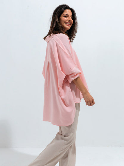 Beechtree - Powder Pink Boxy Collar Top