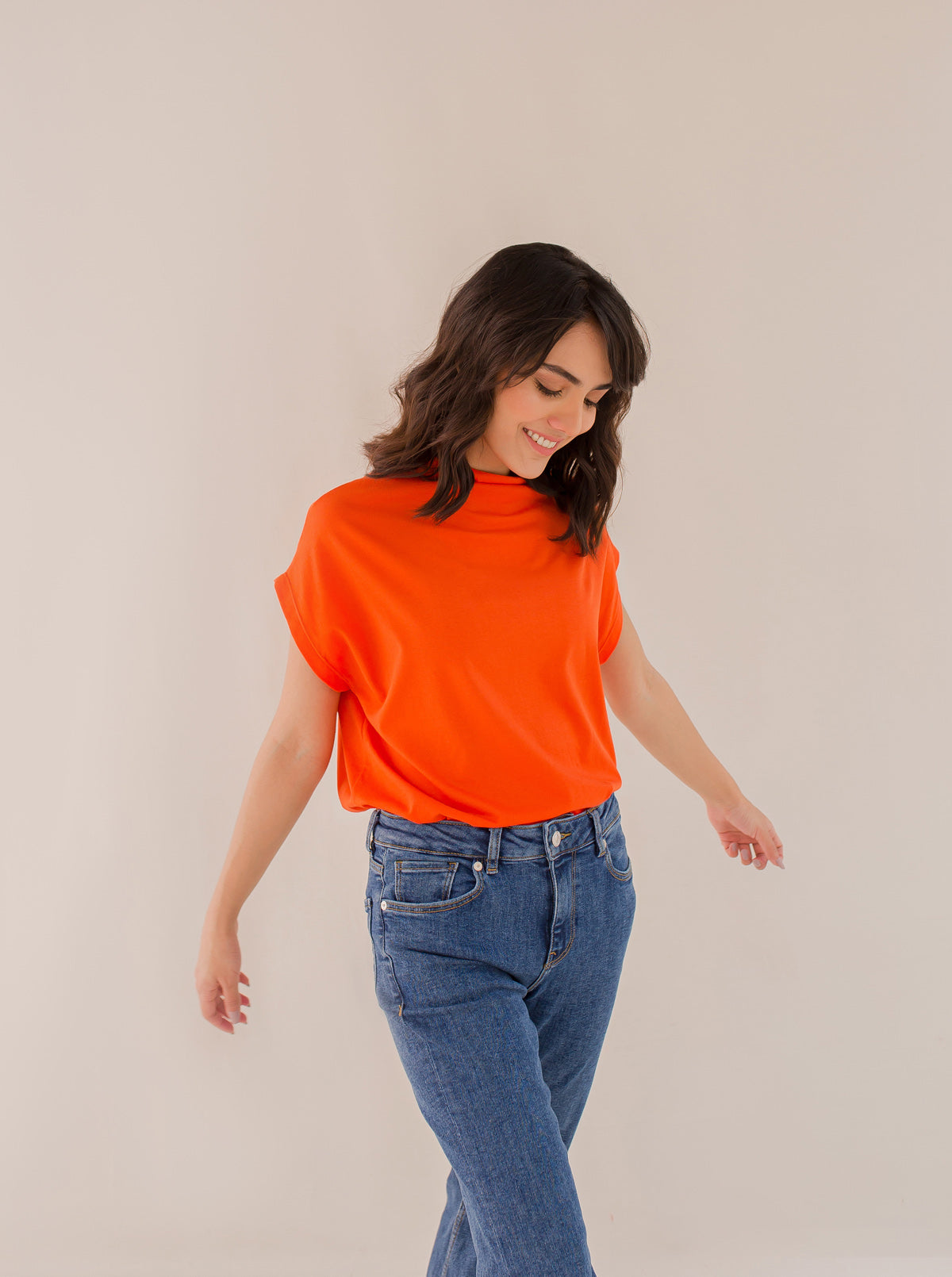Beechtree - Orange Cowl Neck T-shirt