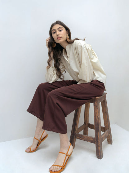 Beechtree - Cream Gathered Button Down Shirt