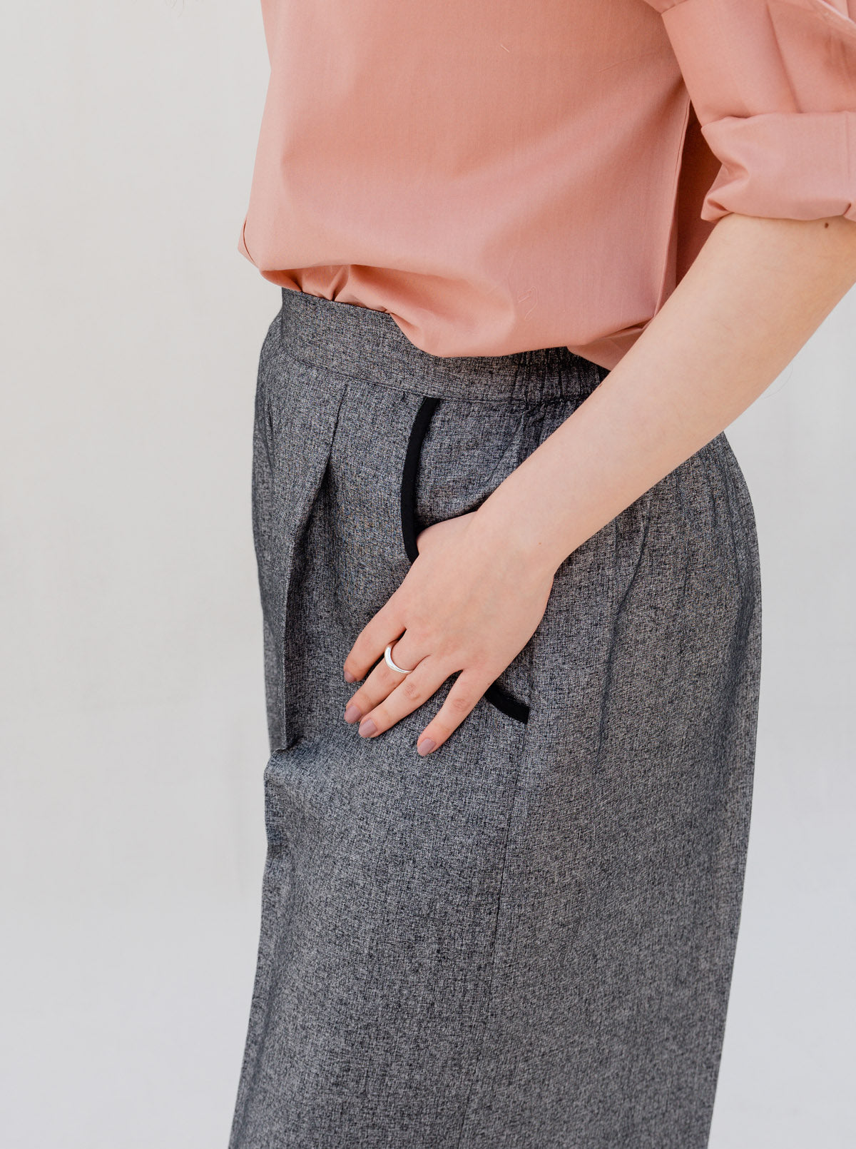 Beechtree - Gray Textured Baggy Pants