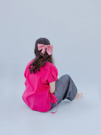 Beechtree - Pink Gathered Sleeve Top