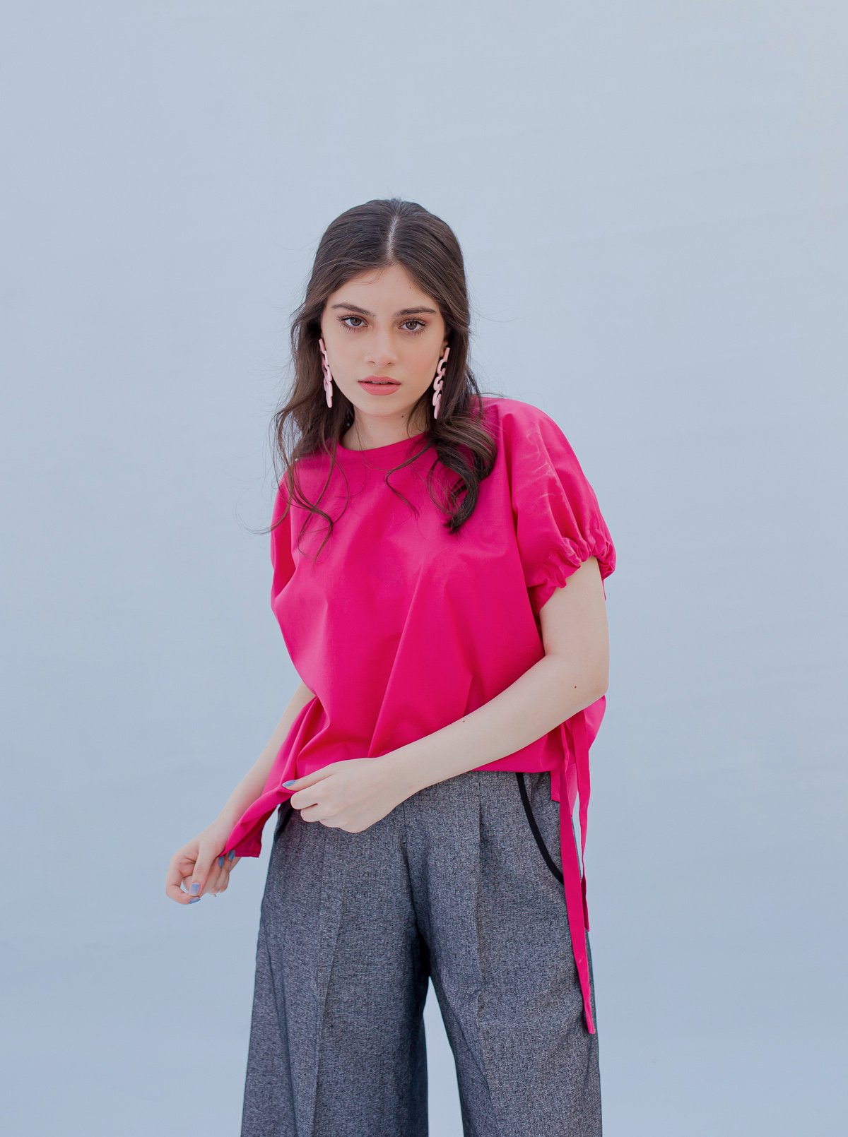 Beechtree - Pink Gathered Sleeve Top