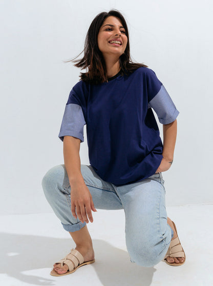 Beechtree - Denim Sleeve T-shirt