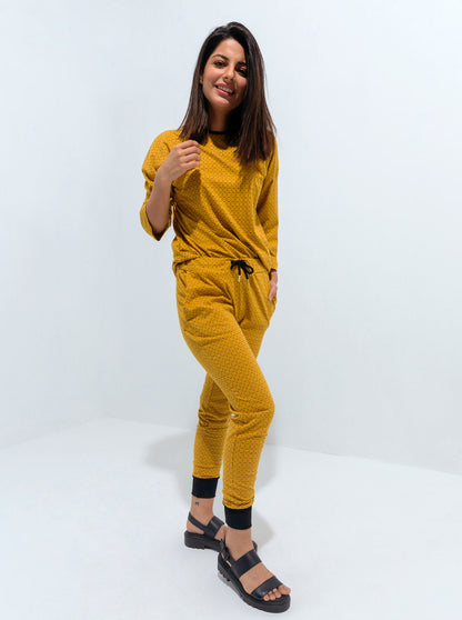Beechtree - Mustard Geo-Print Summer Tracksuit