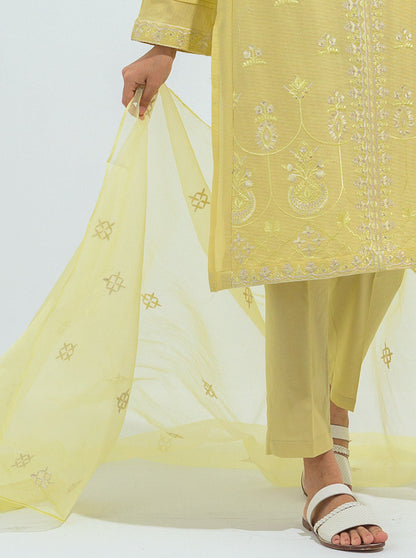Beechtree - Embroidered Shirt With Dupatta And Pant