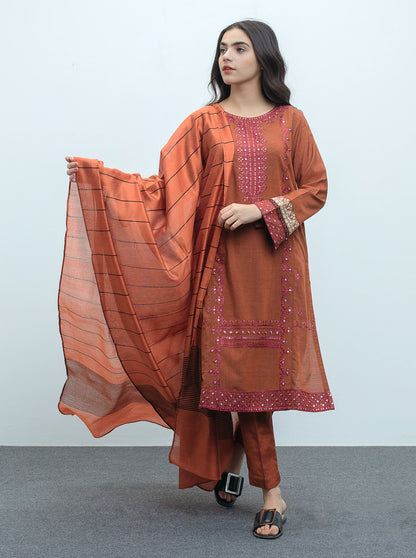 Beechtree - Embroidered Shirt With Dupatta