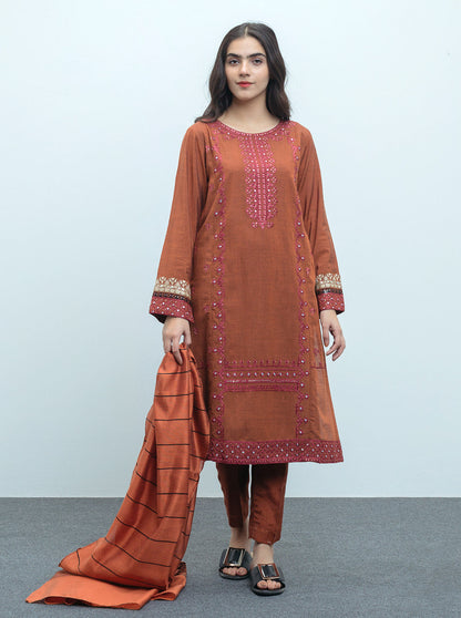 Beechtree - Embroidered Shirt With Dupatta