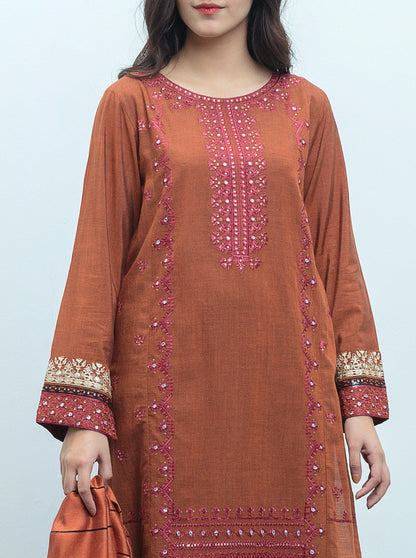Beechtree - Embroidered Shirt With Dupatta