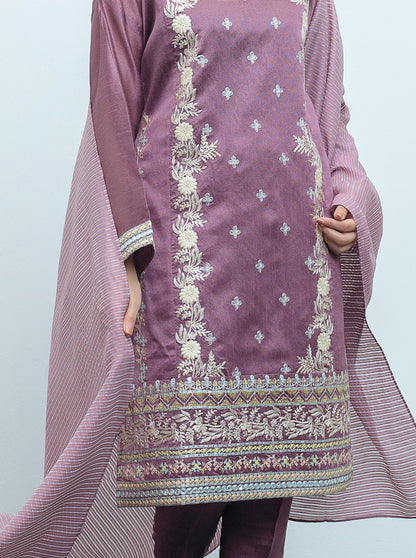 Beechtree - Embroidered Shirt With Dupatta