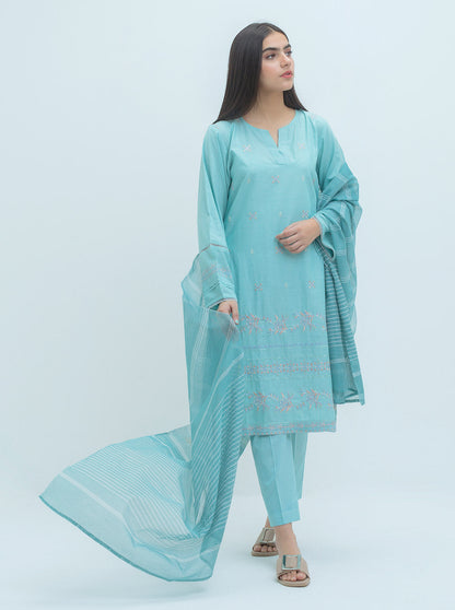 Beechtree - Embroidered Shirt With Dupatta