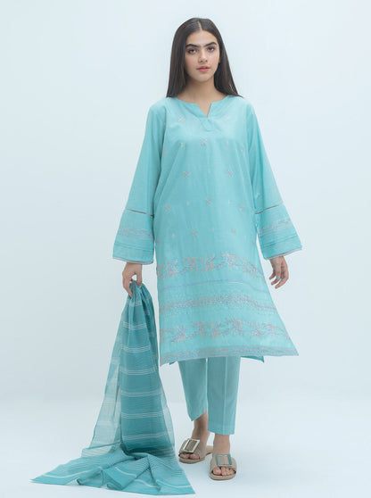 Beechtree - Embroidered Shirt With Dupatta