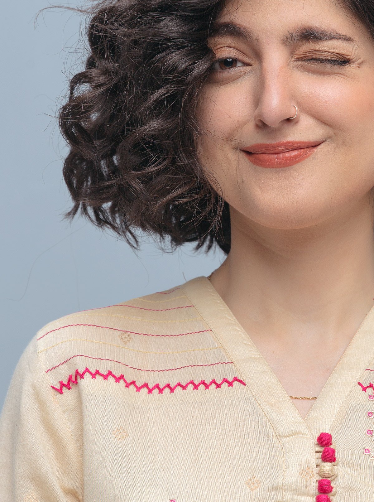 Beechtree - Embroidered Shirt With Dupatta