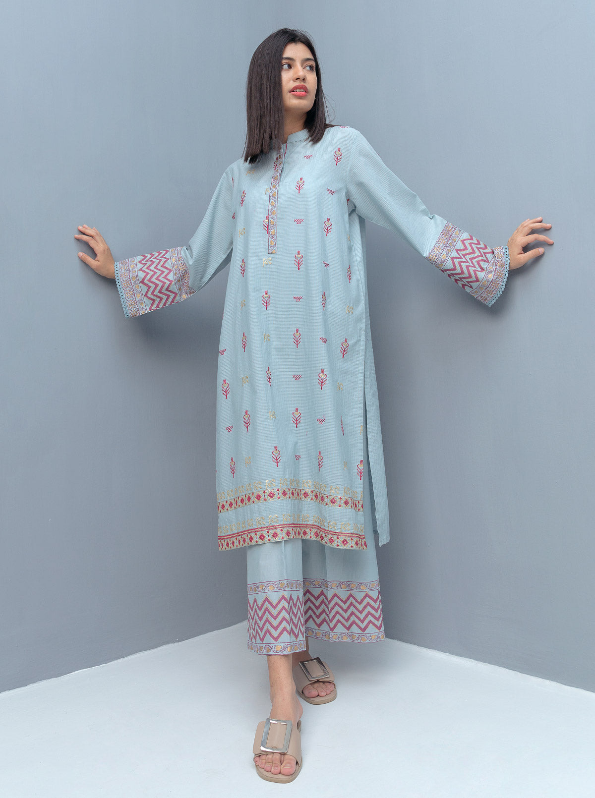 Beechtree - Embroidered Shirt With Pant