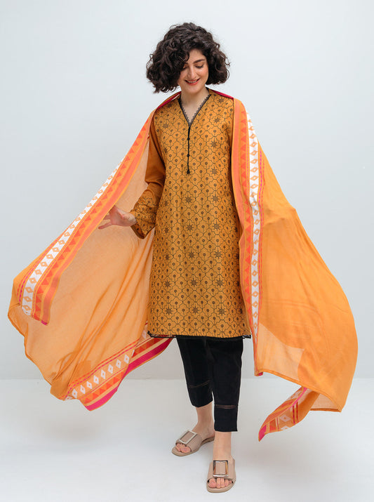 Beechtree - Embroidered Shirt With Dupatta