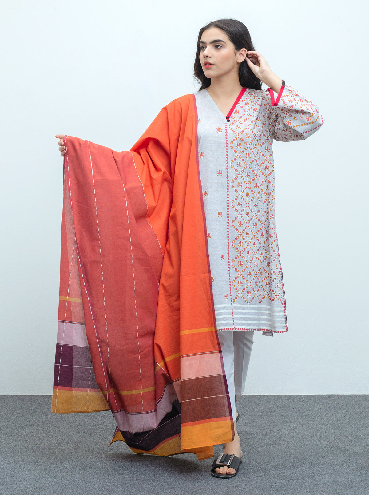 Beechtree - Block Printed Shirt With Dupatta