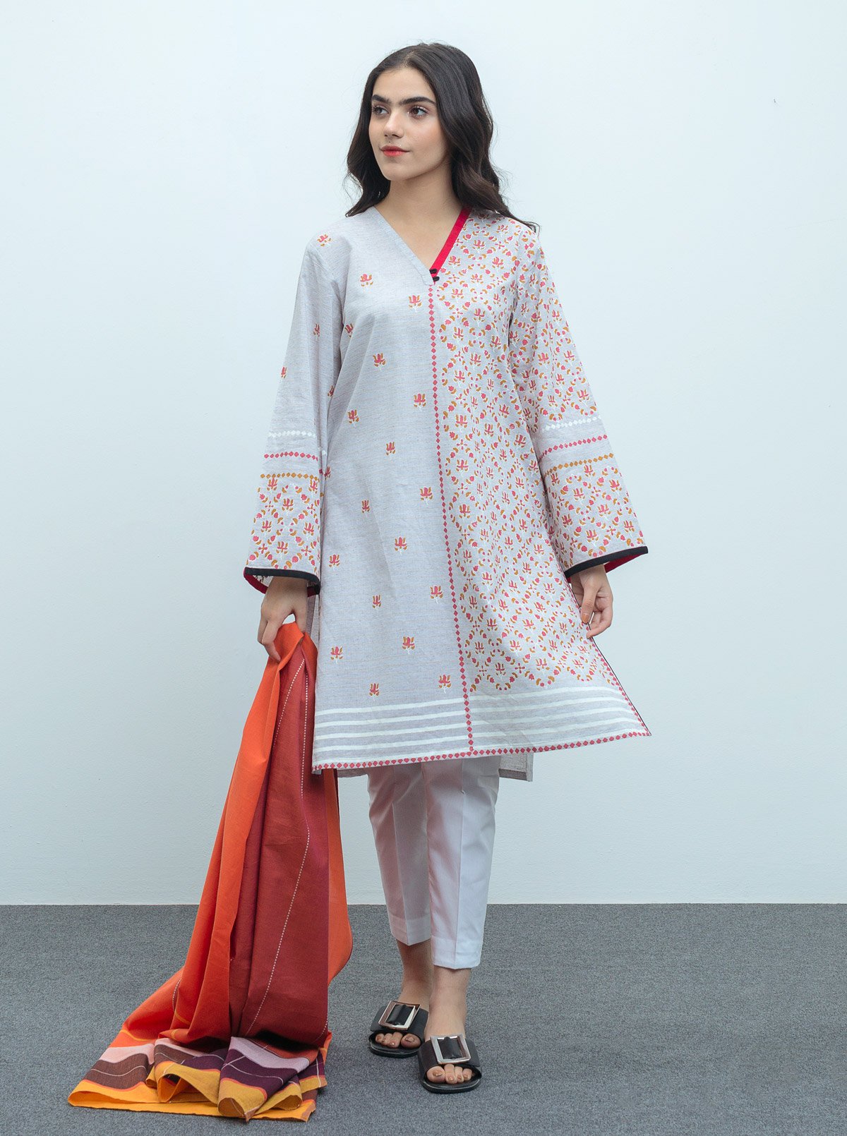 Beechtree - Block Printed Shirt With Dupatta