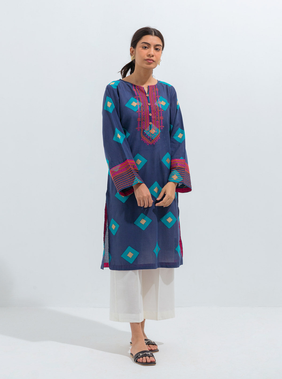 Beechtree - EMBROIDERED JACQUARD SHIRT (PRET)