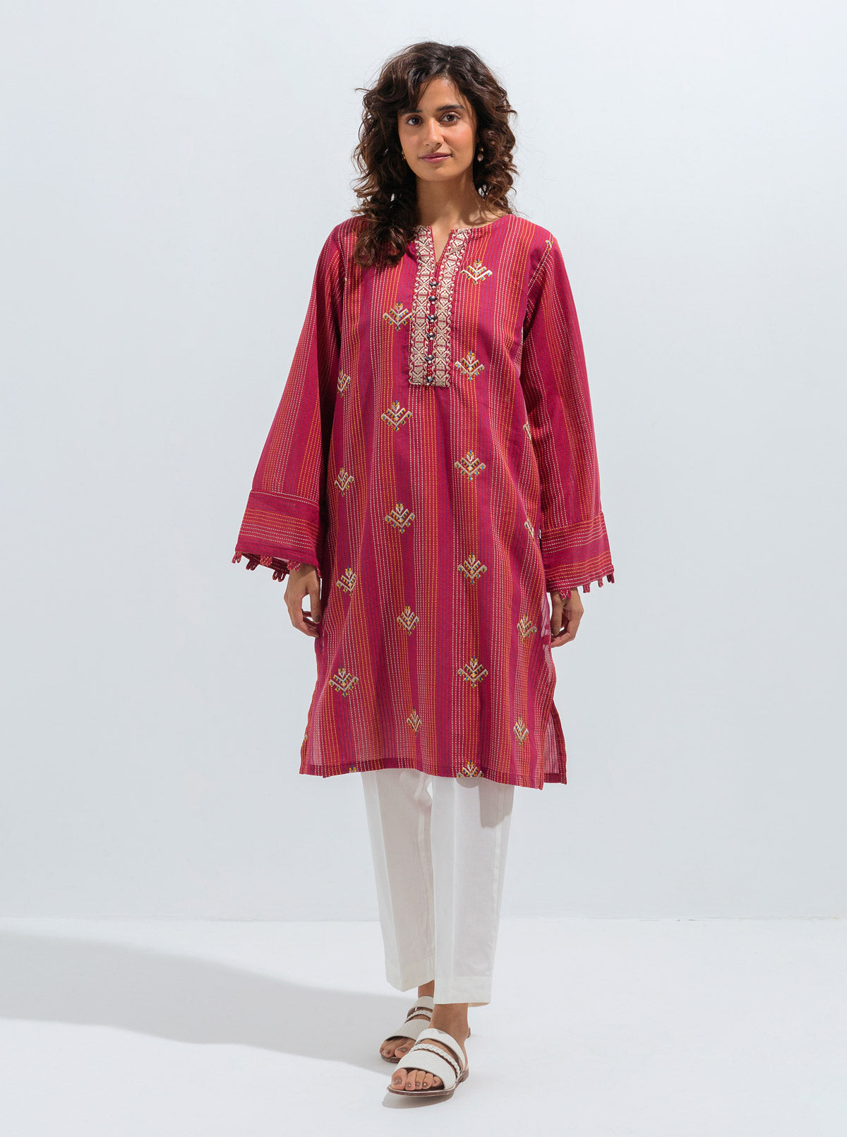 Beechtree - EMBROIDERED JACQUARD SHIRT (PRET)