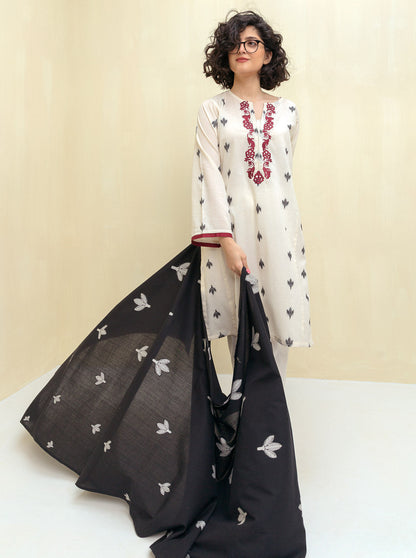 Beechtree - Embroidered Shirt With Dupatta