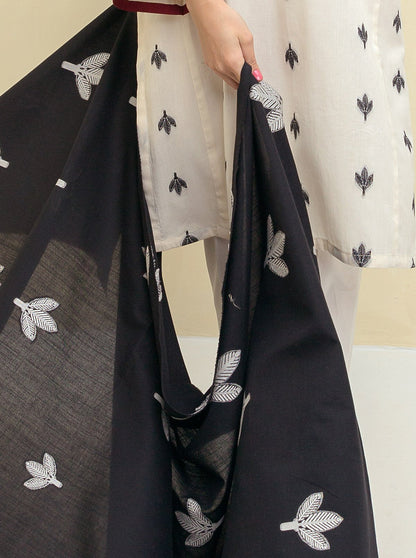 Beechtree - Embroidered Shirt With Dupatta