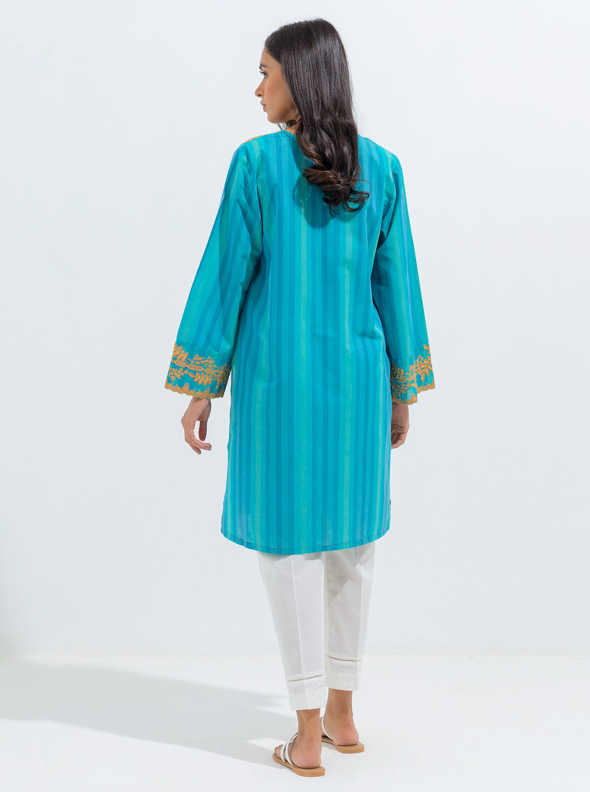 Beechtree - EMBROIDERED YARN DYED COTTON SHIRT (PRET)