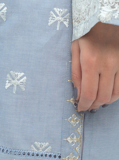 Beechtree - 2 PIECE EMBROIDERED CHAMBRAY SUIT (PRET)