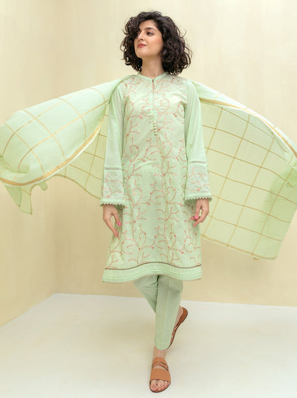 Beechtree - Embroidered Shirt With Dupatta