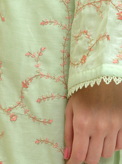 Beechtree - Embroidered Shirt With Dupatta