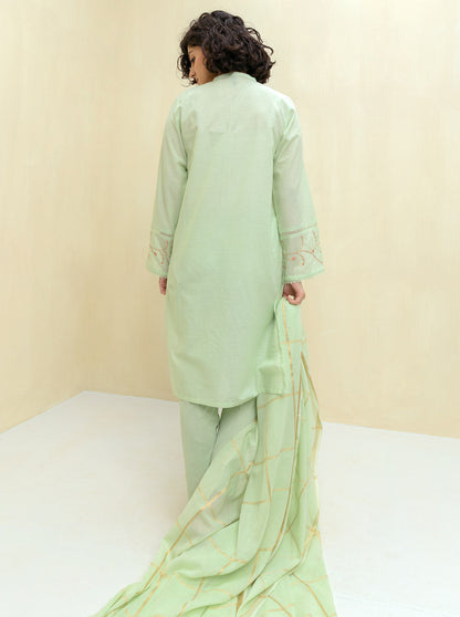 Beechtree - Embroidered Shirt With Dupatta