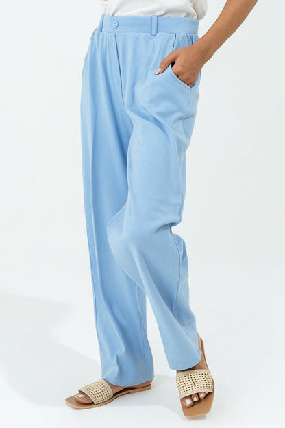 Beechtree - Light Blue Wide leg Knit Pants