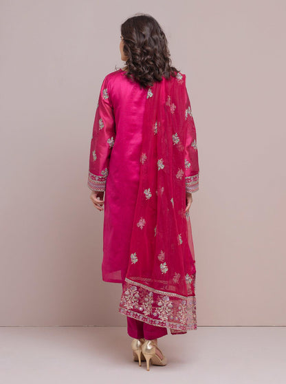 Beechtree - Embroidered Shirt With Dupatta