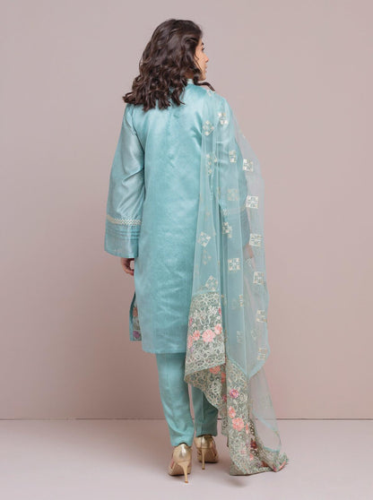 Beechtree - Embroidered Shirt With Dupatta