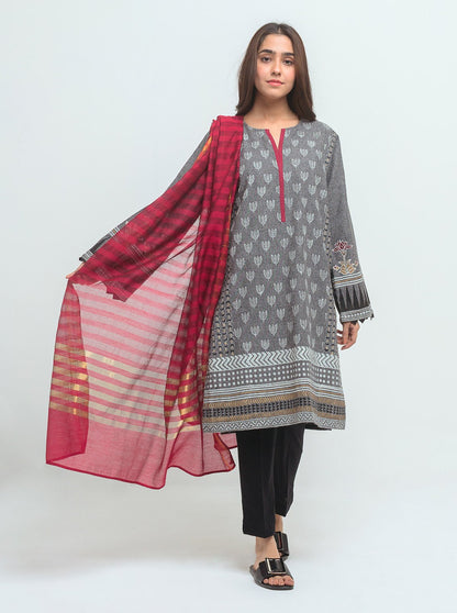 Beechtree - Block Printed Shirt With Dupatta