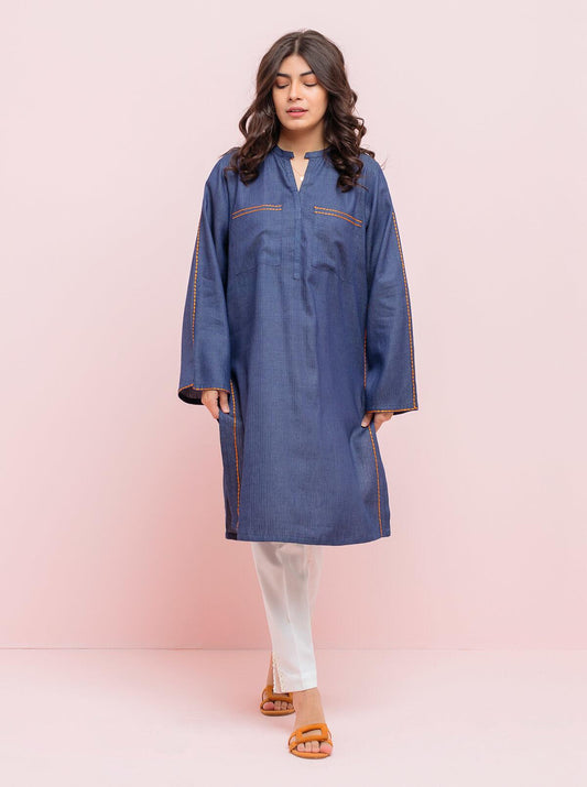 Beechtree - PRINTED DENIM DOBBY SHIRT (PRET)