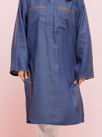 Beechtree - PRINTED DENIM DOBBY SHIRT (PRET)