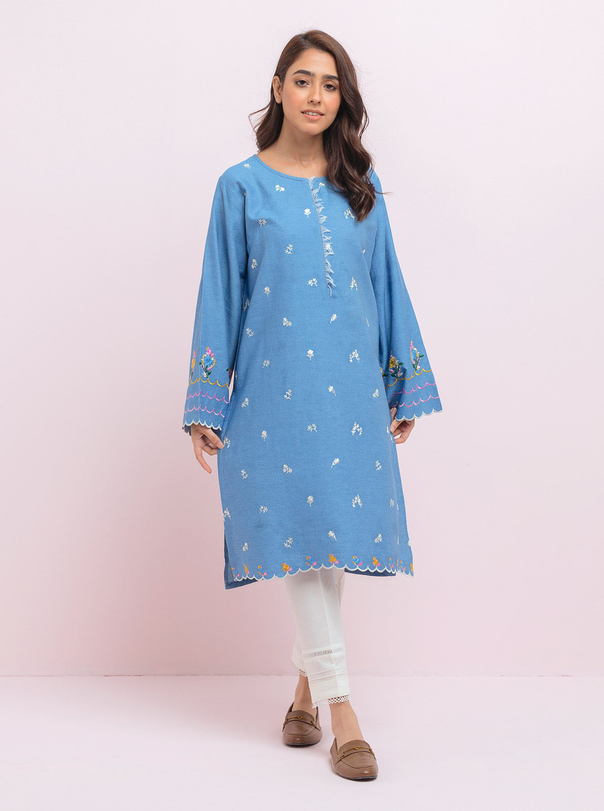 Beechtree - EMBROIDERED DENIM SHIRT (PRET)