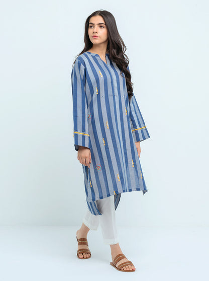 Beechtree - EMBROIDERED DOBBY HERRING BONE SHIRT (PRET)