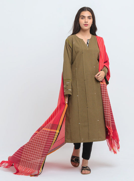 Beechtree - Embroidered Shirt With Dupatta