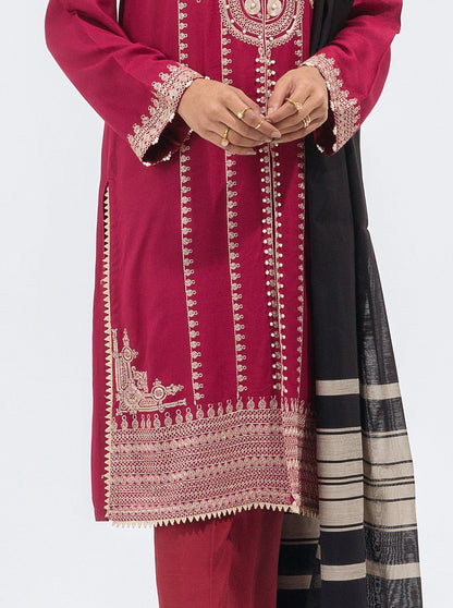 Beechtree - Embroidered Shirt With Dupatta