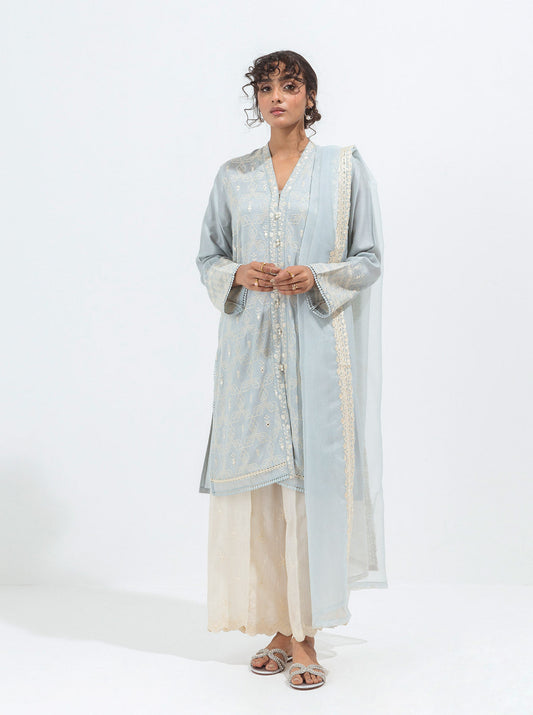 Beechtree - 2 PIECE EMBROIDERED COTTON NET SUIT (LUXURY PRET)