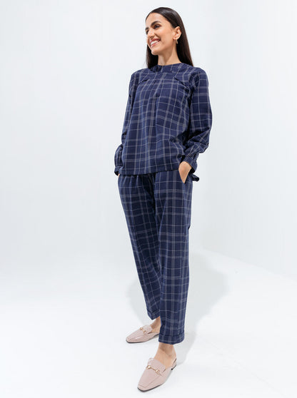 Beechtree - Navy Blue Check Co-Ord Set
