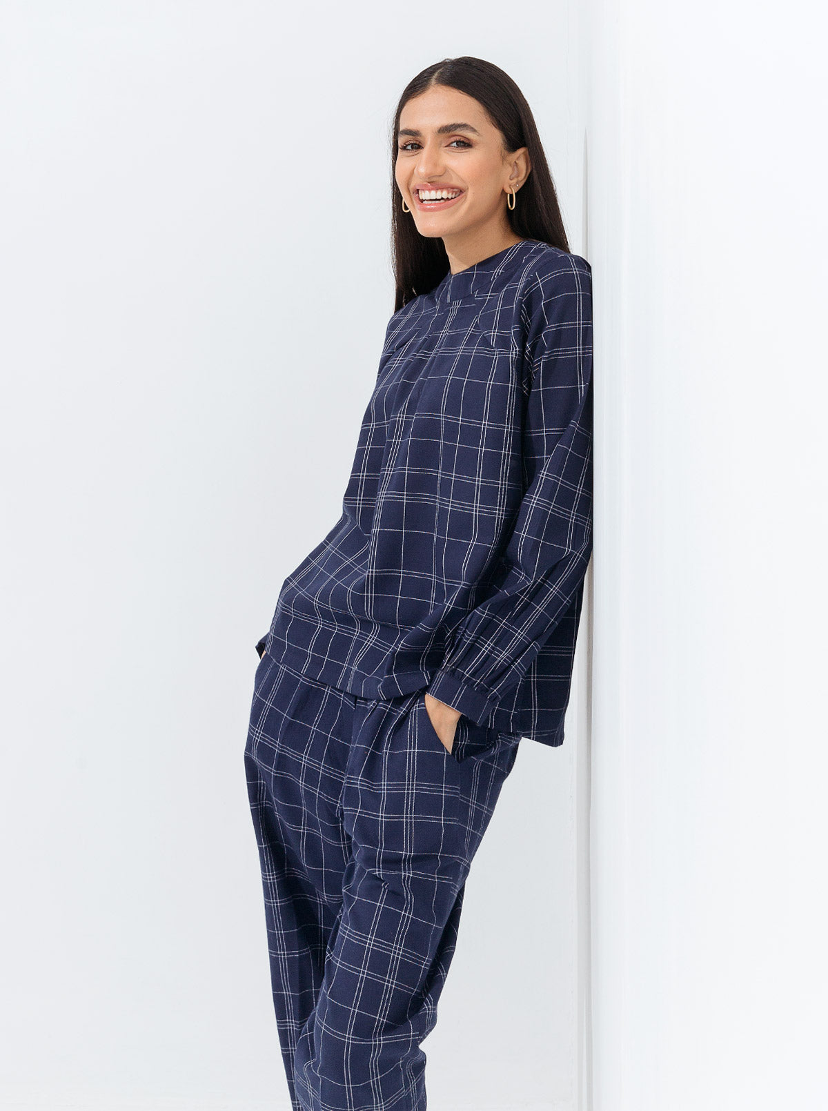 Beechtree - Navy Blue Check Co-Ord Set