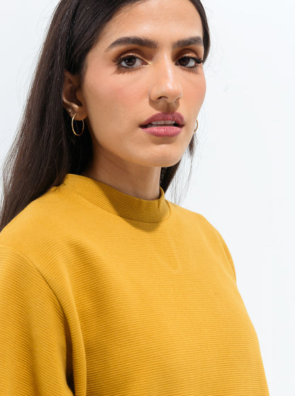 Beechtree - Mustard Textured Knit Top