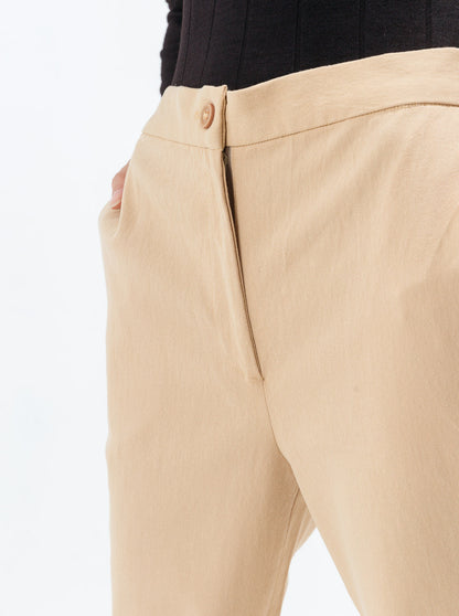 Beechtree - Cropped Stretch Beige Pants