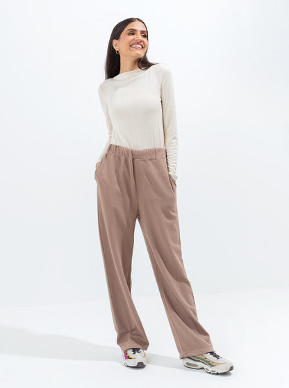 Beechtree - Brown Wide Leg Terry Pants
