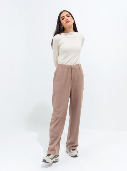 Beechtree - Brown Wide Leg Terry Pants