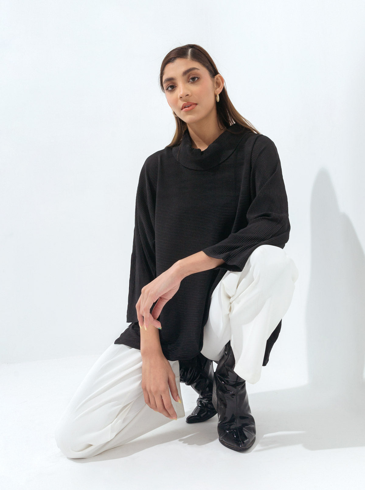 Beechtree - Black Silk Jersey Top