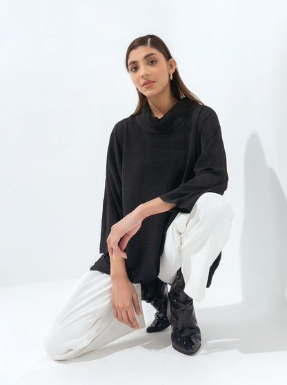 Beechtree - Black Silk Jersey Top